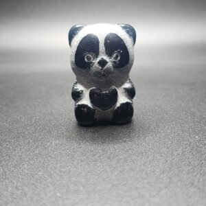 Obsidian Panda Sculpture