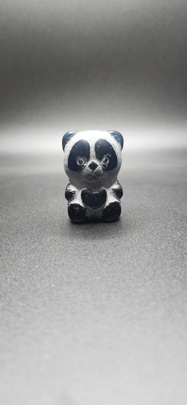 Obsidian Panda Sculpture