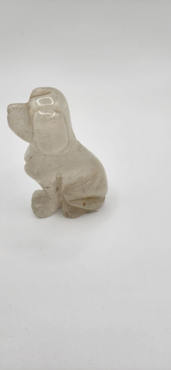 Clear Quartz Dog Figurine
