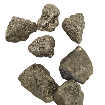 Assorted natural Iron Pyrite chunks with golden metallic sparkle