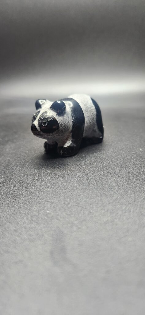 Obsidian Walking Panda Sculpture