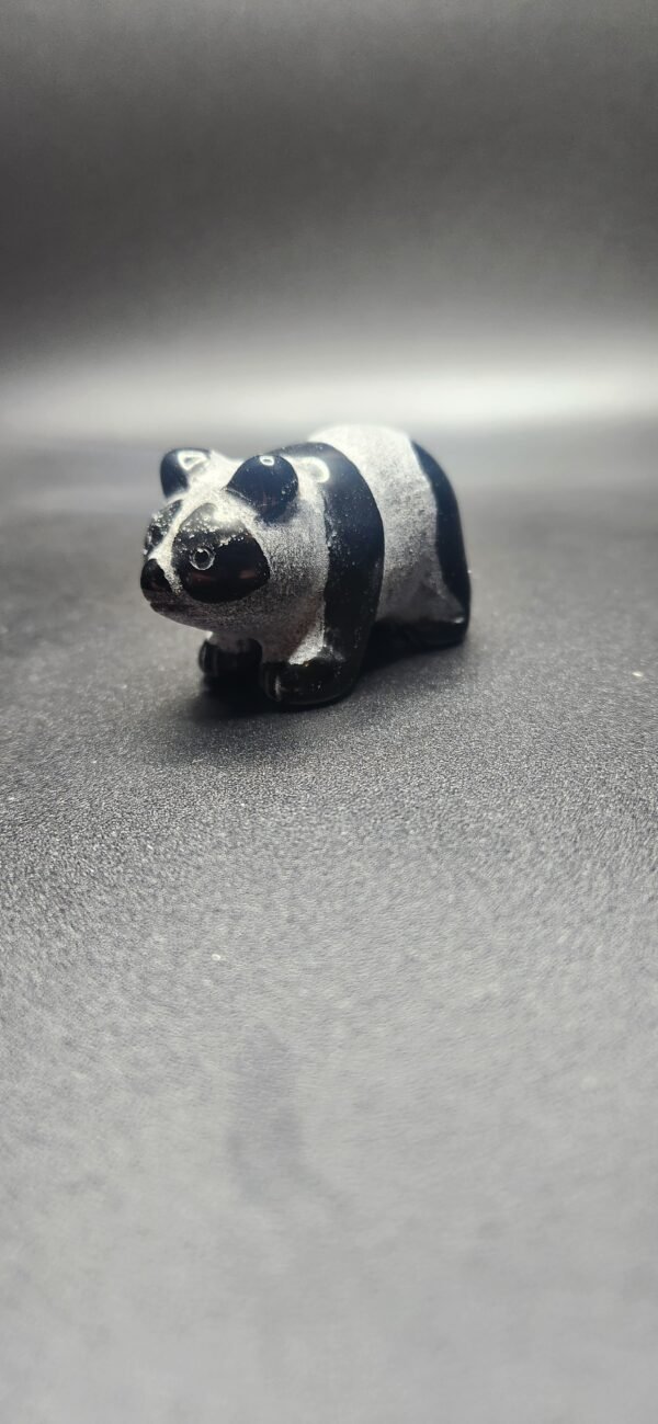Obsidian Walking Panda Sculpture