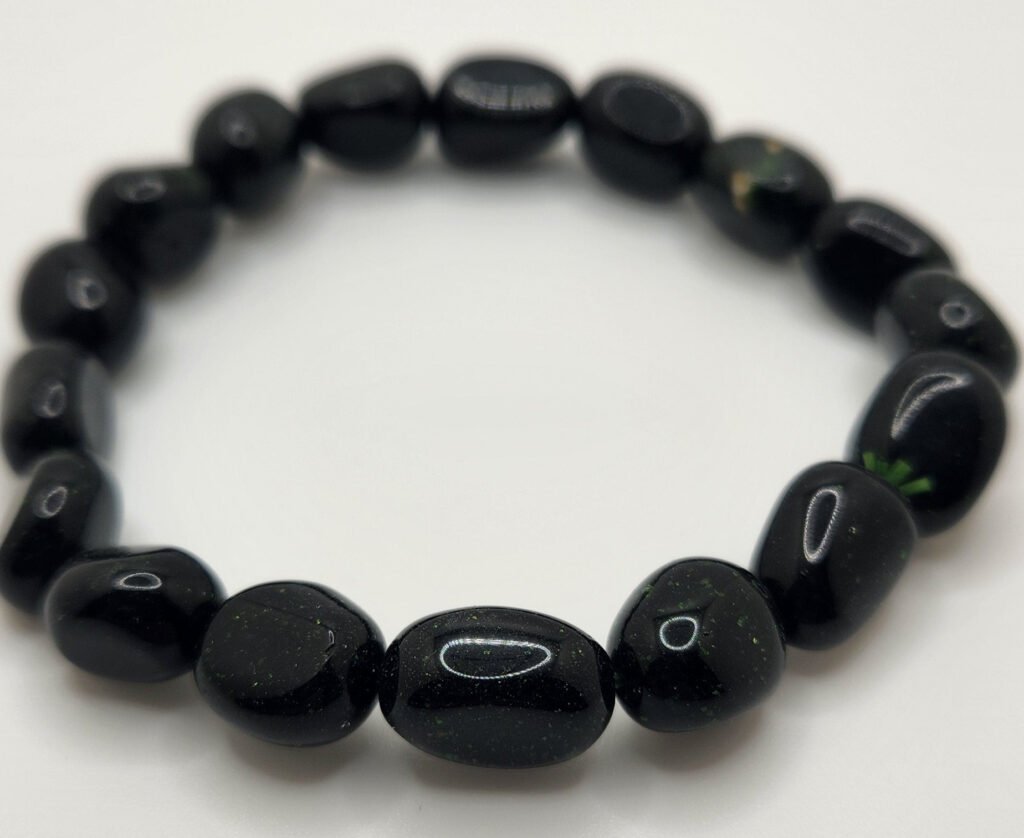 Black Goldstone Tumbled Bracelet – Cosmic Energy & Confidence