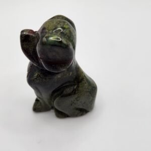 Dragon Blood Jasper Dog Carving – Stone of Courage & Vitality