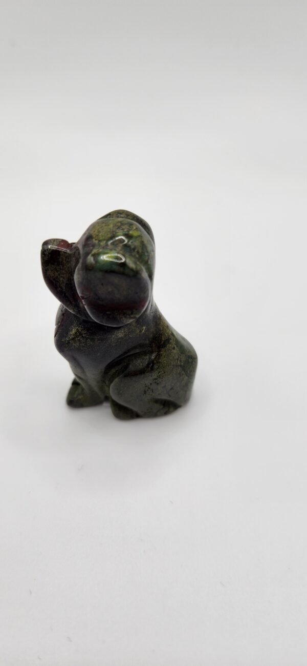 Dragon Blood Jasper Dog Carving – Stone of Courage & Vitality