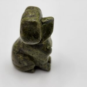 Green Jasper Dog Figurine