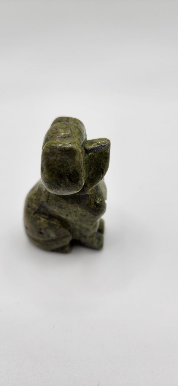 Green Jasper Dog Figurine