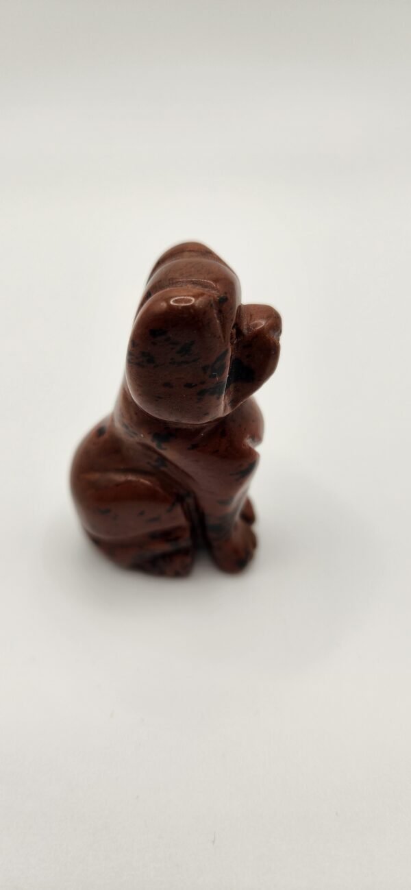 Mahogany Obsidian Dog Figurine
