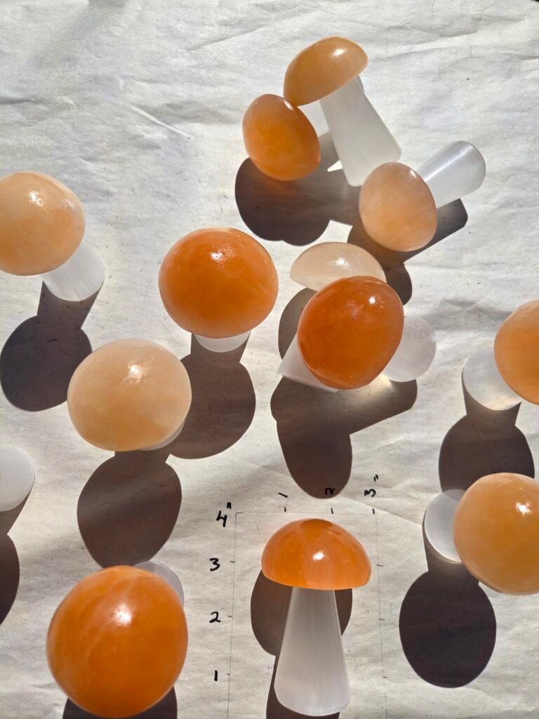 Selenite Mushroom 3"