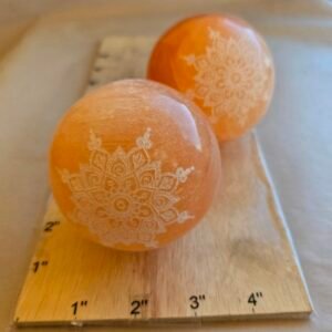 Orange Selenite Sphere 3"