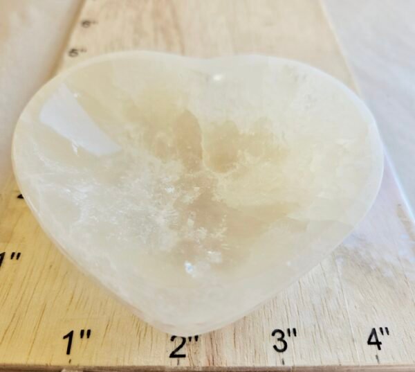 Selenite Heart Bowl 4X3"