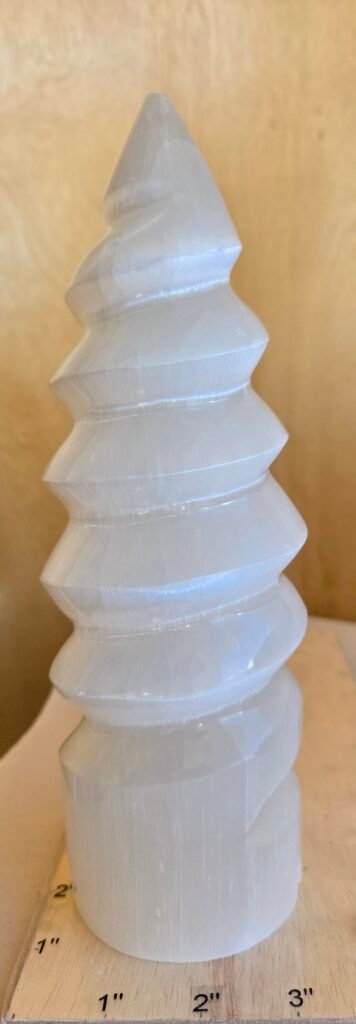 Selenite Spiral Lamp 3X10"