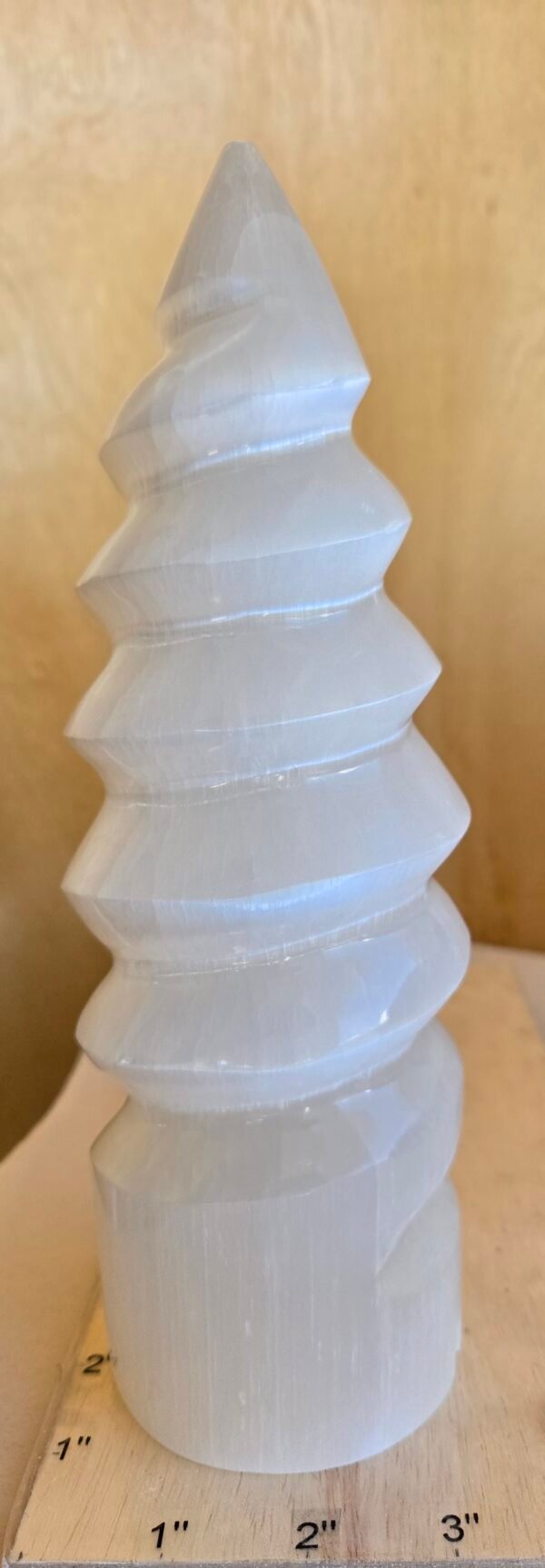 Selenite Spiral Lamp 3X10"