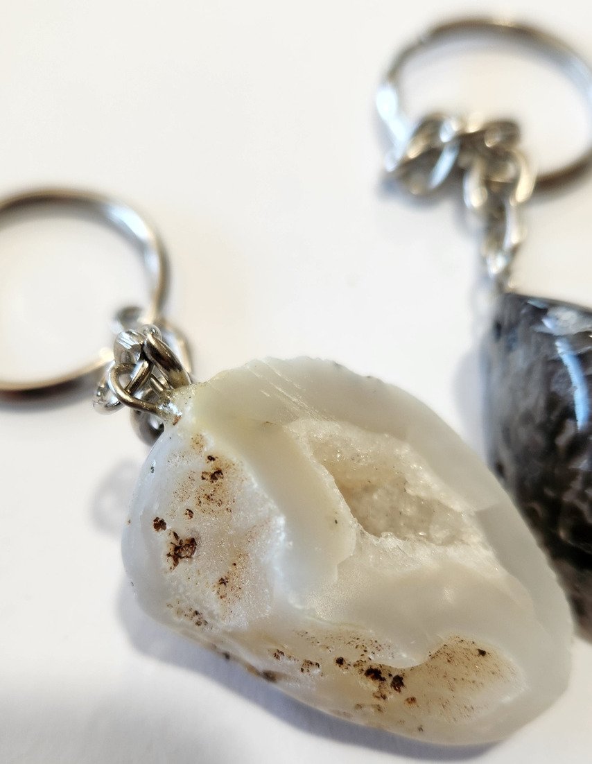 Polished Geode Keychain