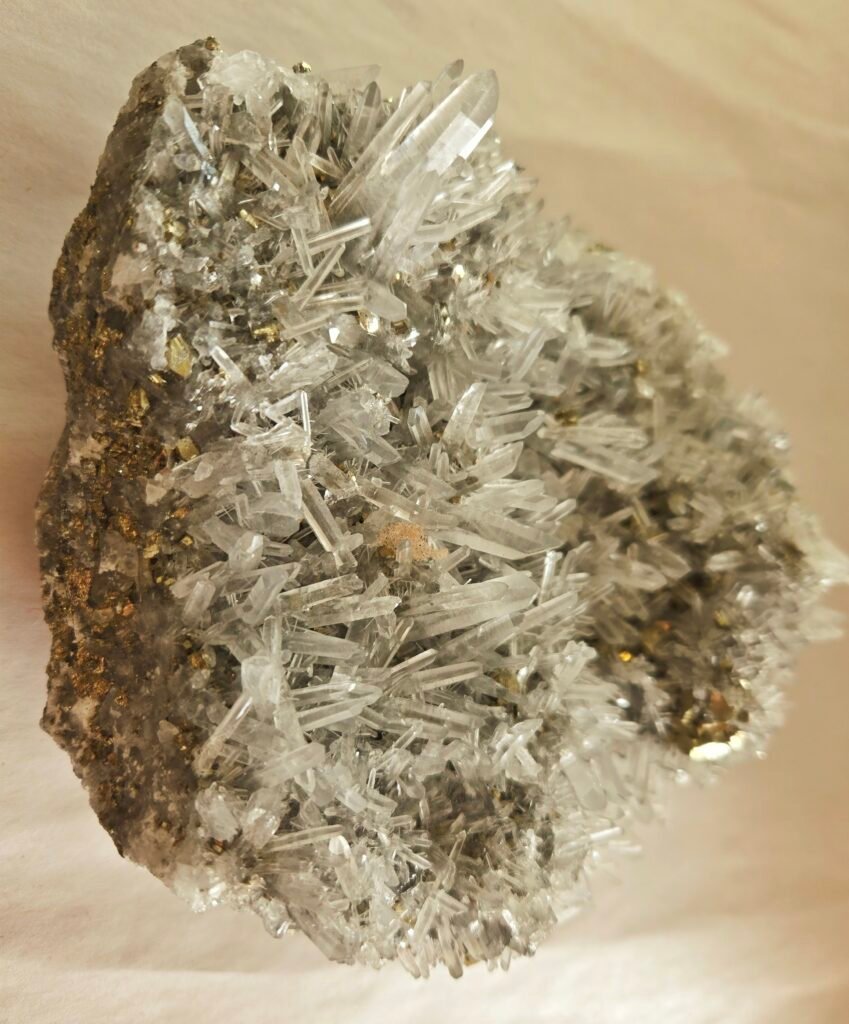 Quartz Cluster with Iron Pyrite