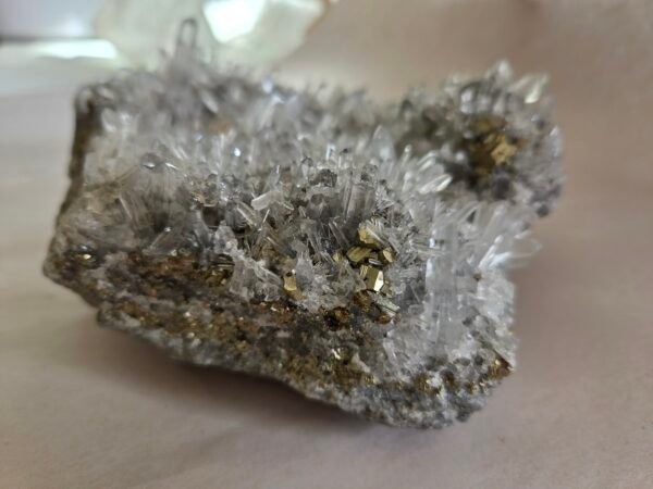 Quartz Cluster with Iron Pyrite - Image 2