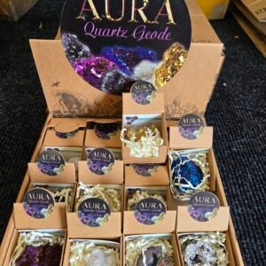Pop-up Box Aura Quartz Geodes 32pc