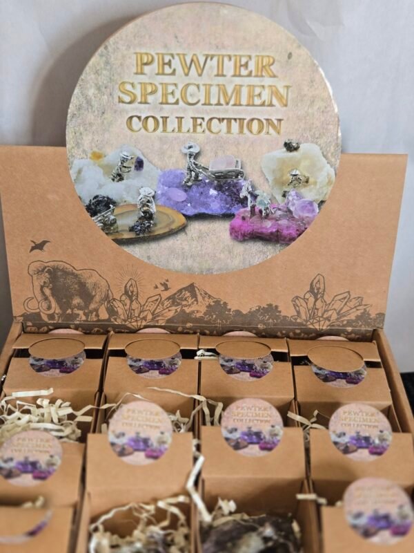 Pop-up Box Pewter Miner Crystal Collection 32pc