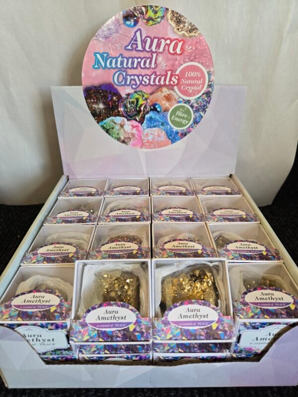 Pop-up Box Gold Aura Amethyst 32pc
