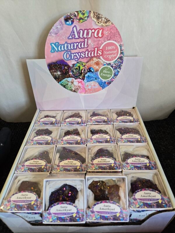 Pop-up Box Rainbow Aura Amethyst 32pc