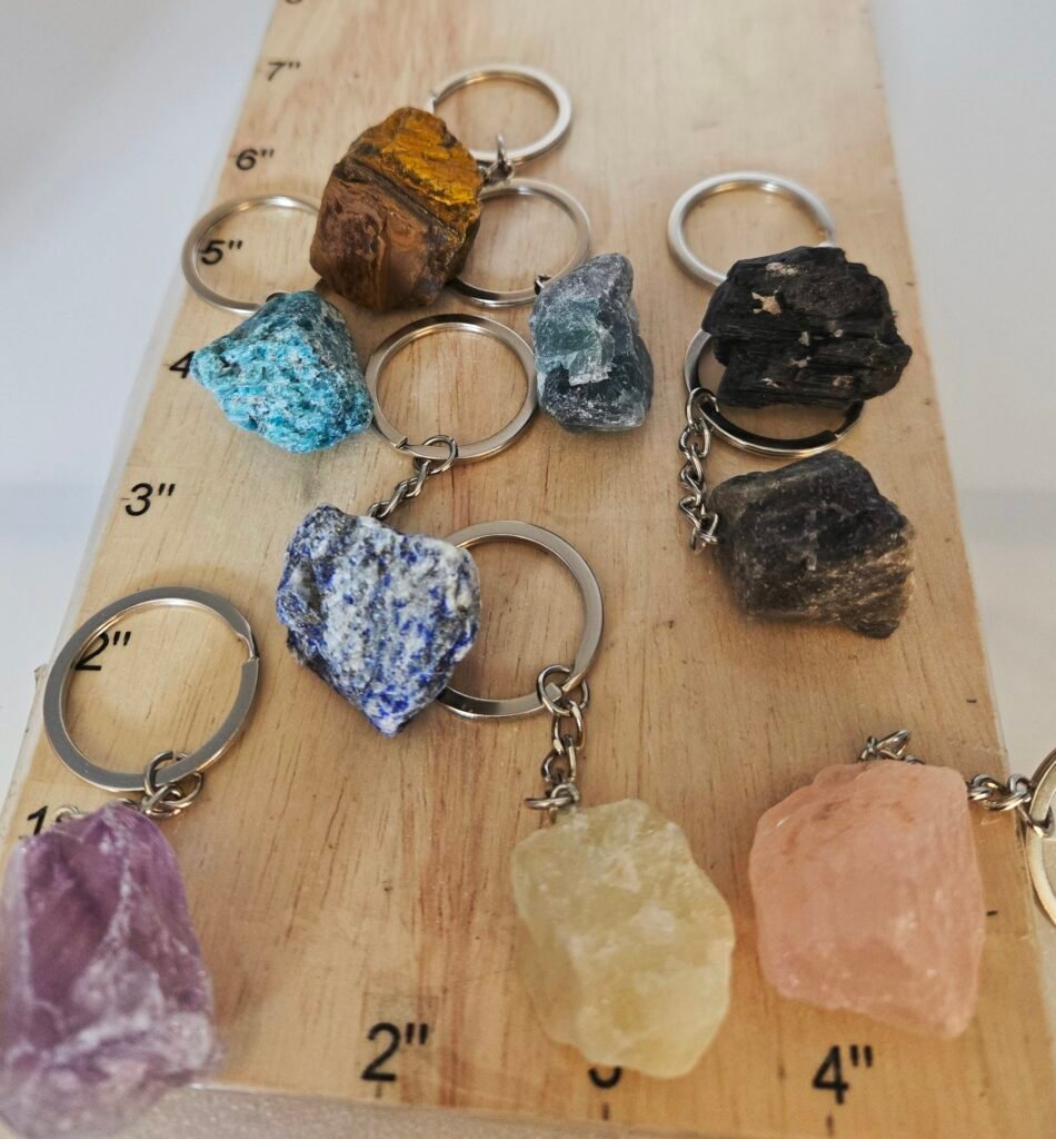 Natural Stone Chunks Keychain (bag of 12)