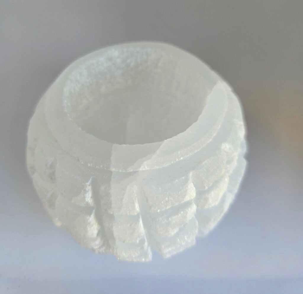 Candle Holder White Selenite Pineapple 2.5"