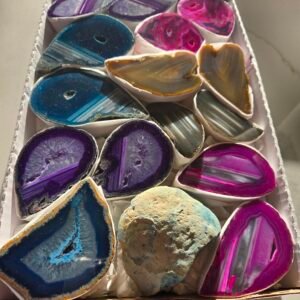 Assorted Agate Half End Cuts (Sold in Box 14-18 pieces)