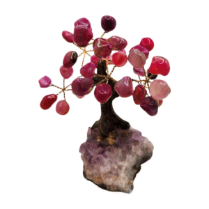 Pink Agate Money Tree