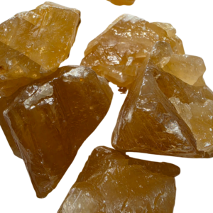 Golden honey calcite rough pieces with translucent surfaces